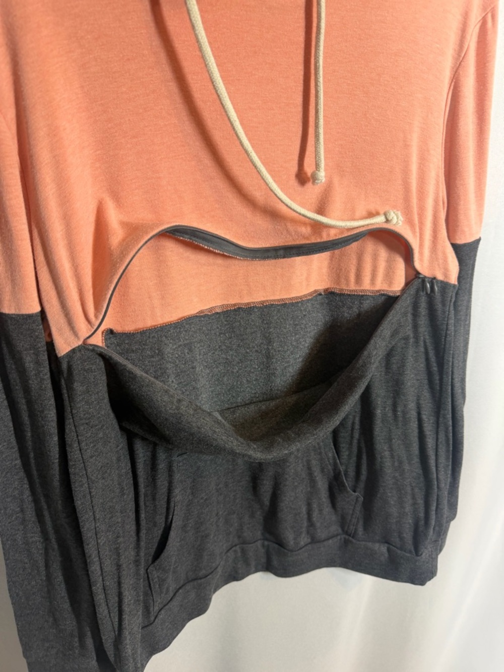 Bearsland | Nursing Hidden Zippers Hoodie Pink Gray Women's Size Large - Picture 11 of 15